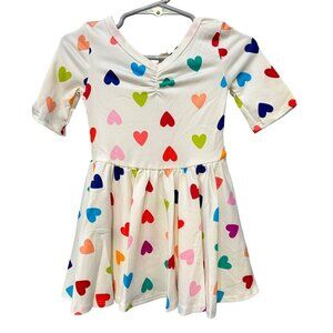Dot Dot Smile White Polka Dot Hearts Girls' Ballet Toddler Dress 12/24M
